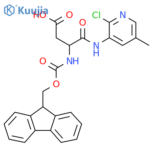 3-(2-chloro-5-methylpyridin-3-yl)carbamoyl-3-({(9H-fluoren-9-yl)methoxycarbonyl}amino)propanoic acid structure