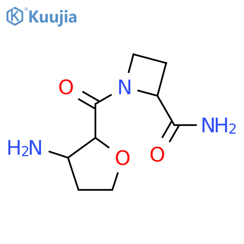 1-(3-aminooxolane-2-carbonyl)azetidine-2-carboxamide structure