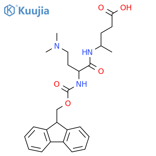 4-4-(dimethylamino)-2-({(9H-fluoren-9-yl)methoxycarbonyl}amino)butanamidopentanoic acid structure