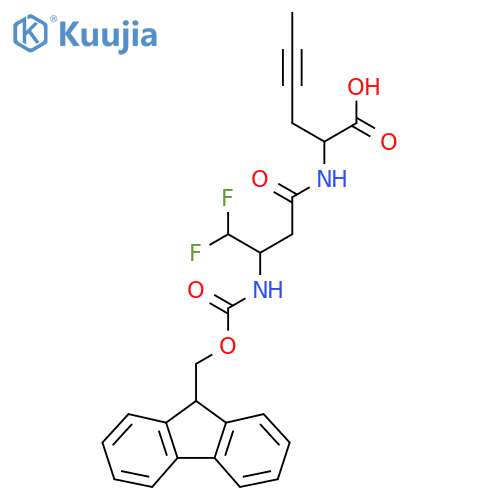 2-3-({(9H-fluoren-9-yl)methoxycarbonyl}amino)-4,4-difluorobutanamidohex-4-ynoic acid structure