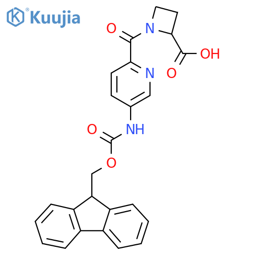 1-5-({(9H-fluoren-9-yl)methoxycarbonyl}amino)pyridine-2-carbonylazetidine-2-carboxylic acid structure