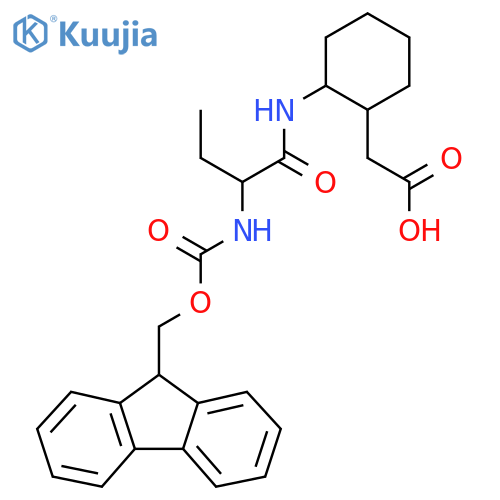 2-{2-2-({(9H-fluoren-9-yl)methoxycarbonyl}amino)butanamidocyclohexyl}acetic acid structure