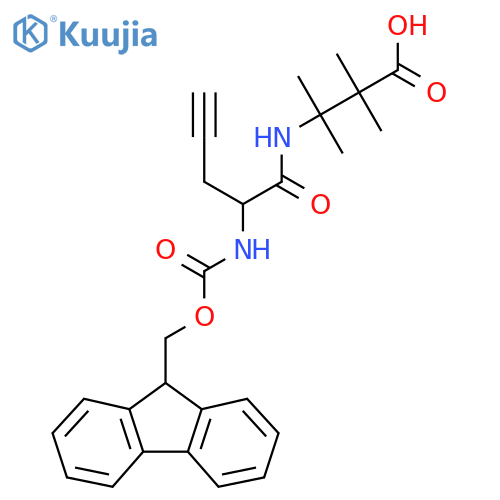 3-2-({(9H-fluoren-9-yl)methoxycarbonyl}amino)pent-4-ynamido-2,2,3-trimethylbutanoic acid structure
