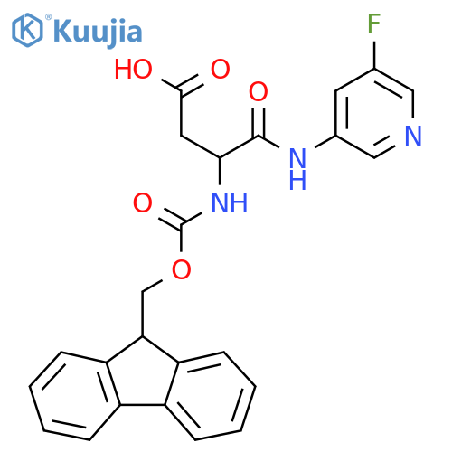 3-({(9H-fluoren-9-yl)methoxycarbonyl}amino)-3-(5-fluoropyridin-3-yl)carbamoylpropanoic acid structure