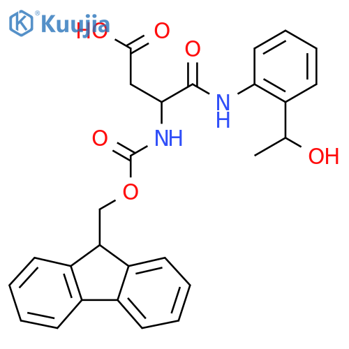 3-({(9H-fluoren-9-yl)methoxycarbonyl}amino)-3-{2-(1-hydroxyethyl)phenylcarbamoyl}propanoic acid structure