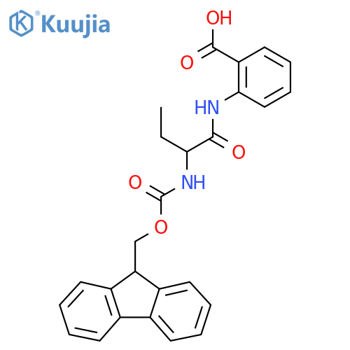 2-2-({(9H-fluoren-9-yl)methoxycarbonyl}amino)butanamidobenzoic acid structure