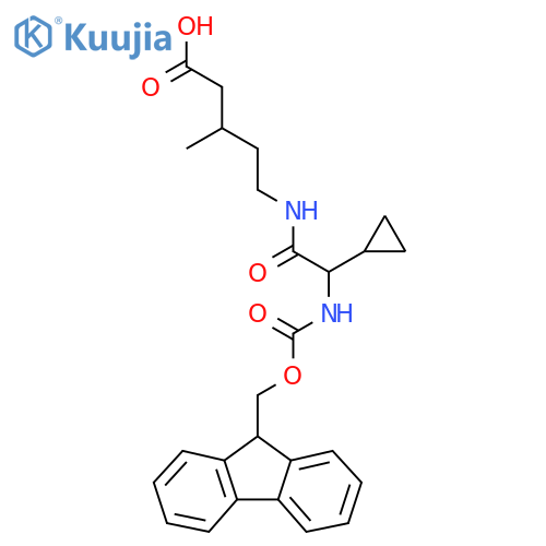 5-2-cyclopropyl-2-({(9H-fluoren-9-yl)methoxycarbonyl}amino)acetamido-3-methylpentanoic acid structure