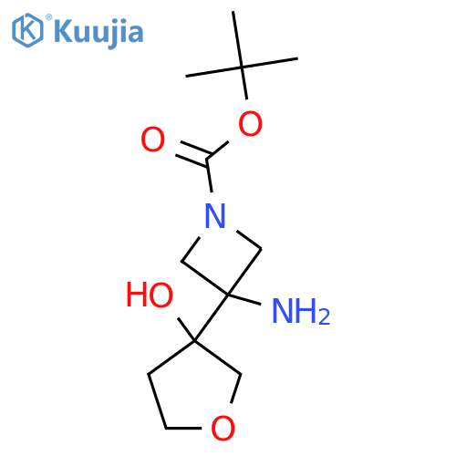tert-butyl 3-amino-3-(3-hydroxyoxolan-3-yl)azetidine-1-carboxylate structure