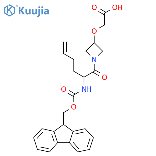 2-({1-2-({(9H-fluoren-9-yl)methoxycarbonyl}amino)hex-5-enoylazetidin-3-yl}oxy)acetic acid structure