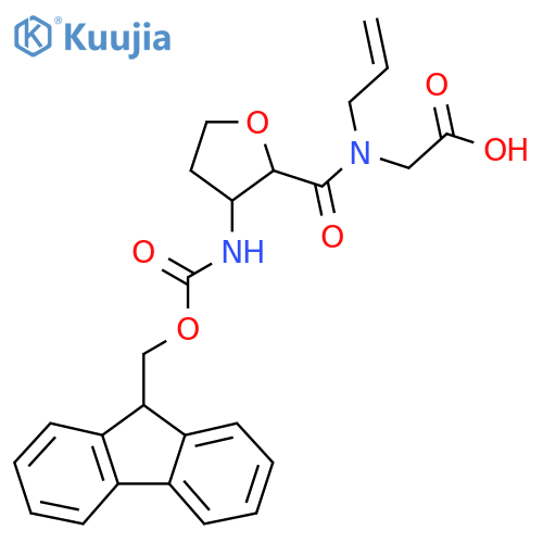 2-{1-3-({(9H-fluoren-9-yl)methoxycarbonyl}amino)oxolan-2-yl-N-(prop-2-en-1-yl)formamido}acetic acid structure