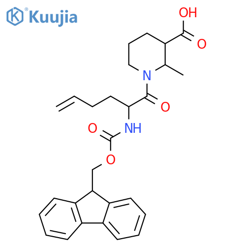 1-2-({(9H-fluoren-9-yl)methoxycarbonyl}amino)hex-5-enoyl-2-methylpiperidine-3-carboxylic acid structure