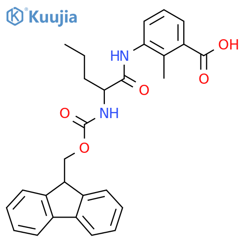 3-2-({(9H-fluoren-9-yl)methoxycarbonyl}amino)pentanamido-2-methylbenzoic acid structure