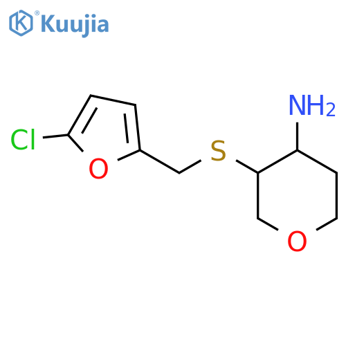 3-{(5-chlorofuran-2-yl)methylsulfanyl}oxan-4-amine structure