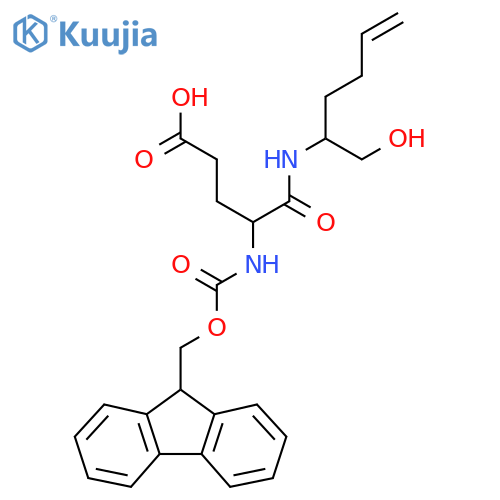 4-({(9H-fluoren-9-yl)methoxycarbonyl}amino)-4-(1-hydroxyhex-5-en-2-yl)carbamoylbutanoic acid structure