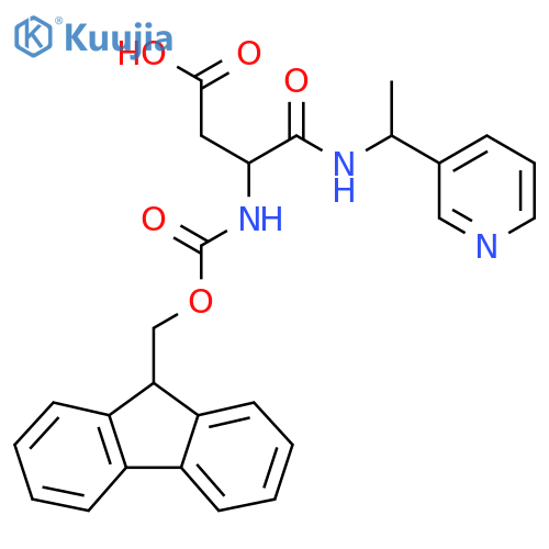 3-({(9H-fluoren-9-yl)methoxycarbonyl}amino)-3-{1-(pyridin-3-yl)ethylcarbamoyl}propanoic acid structure