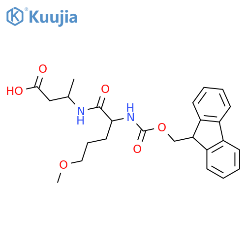 3-2-({(9H-fluoren-9-yl)methoxycarbonyl}amino)-5-methoxypentanamidobutanoic acid structure