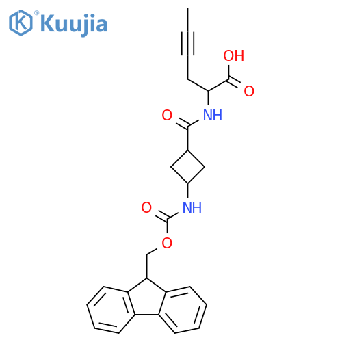2-{3-({(9H-fluoren-9-yl)methoxycarbonyl}amino)cyclobutylformamido}hex-4-ynoic acid structure