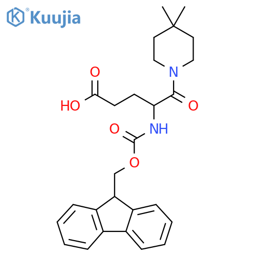 5-(4,4-dimethylpiperidin-1-yl)-4-({(9H-fluoren-9-yl)methoxycarbonyl}amino)-5-oxopentanoic acid structure