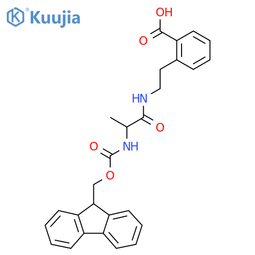 2-{2-2-({(9H-fluoren-9-yl)methoxycarbonyl}amino)propanamidoethyl}benzoic acid structure