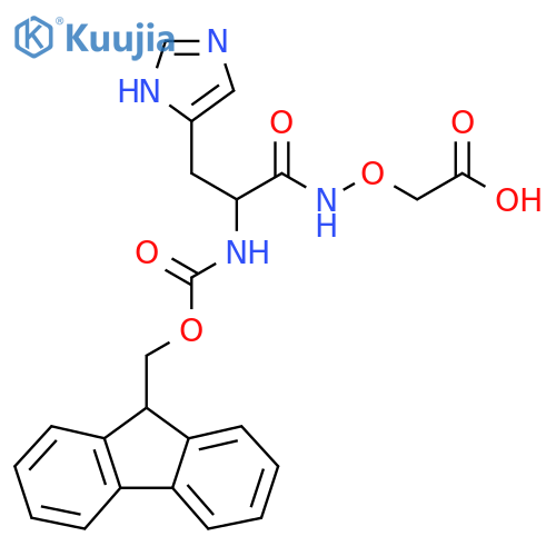 2-{2-({(9H-fluoren-9-yl)methoxycarbonyl}amino)-3-(1H-imidazol-4-yl)propanamidooxy}acetic acid structure