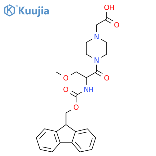 2-{4-2-({(9H-fluoren-9-yl)methoxycarbonyl}amino)-3-methoxypropanoylpiperazin-1-yl}acetic acid structure