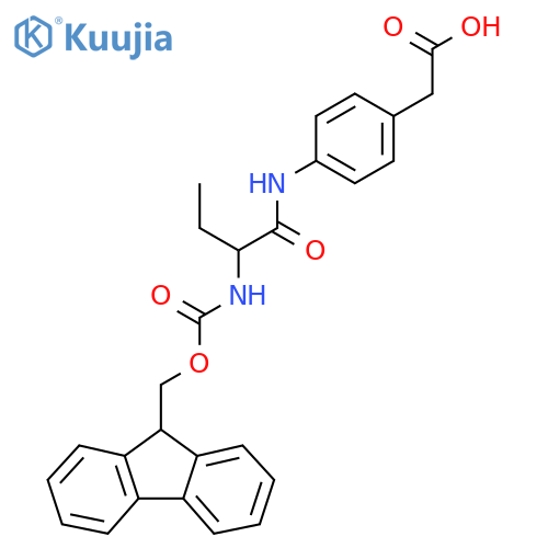 2-{4-2-({(9H-fluoren-9-yl)methoxycarbonyl}amino)butanamidophenyl}acetic acid structure