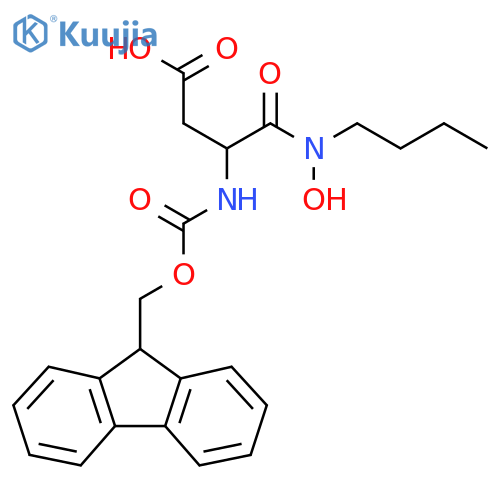 3-butyl(hydroxy)carbamoyl-3-({(9H-fluoren-9-yl)methoxycarbonyl}amino)propanoic acid structure