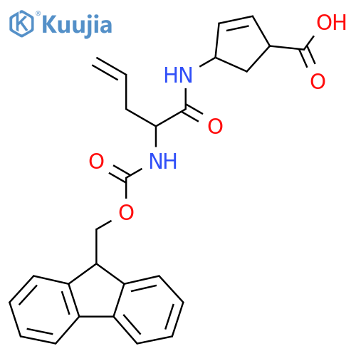 4-2-({(9H-fluoren-9-yl)methoxycarbonyl}amino)pent-4-enamidocyclopent-2-ene-1-carboxylic acid structure