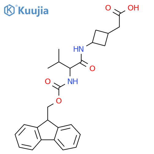 2-{3-2-({(9H-fluoren-9-yl)methoxycarbonyl}amino)-3-methylbutanamidocyclobutyl}acetic acid structure
