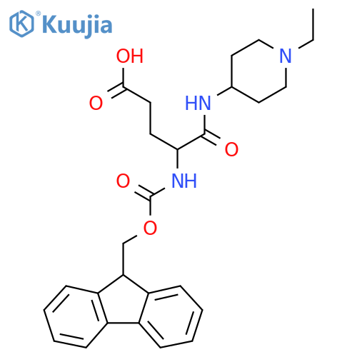 4-(1-ethylpiperidin-4-yl)carbamoyl-4-({(9H-fluoren-9-yl)methoxycarbonyl}amino)butanoic acid structure