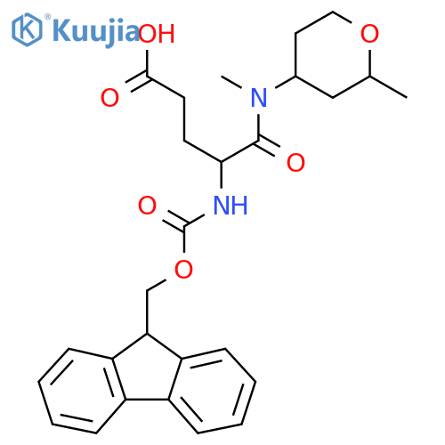 4-({(9H-fluoren-9-yl)methoxycarbonyl}amino)-4-methyl(2-methyloxan-4-yl)carbamoylbutanoic acid structure