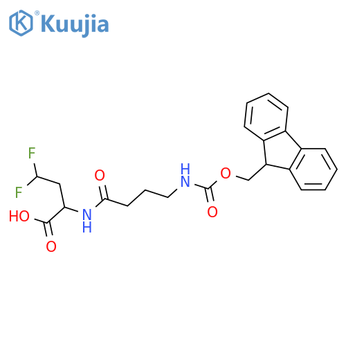 2-4-({(9H-fluoren-9-yl)methoxycarbonyl}amino)butanamido-4,4-difluorobutanoic acid structure