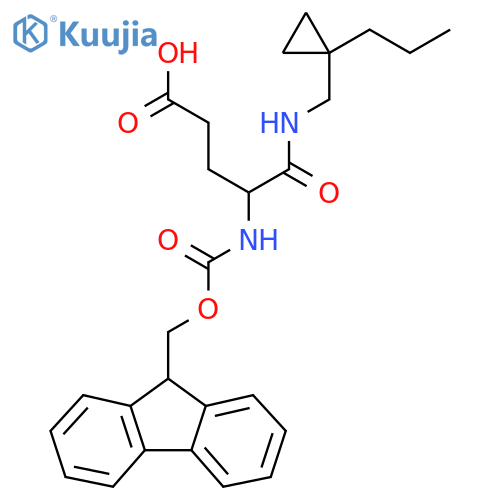 4-({(9H-fluoren-9-yl)methoxycarbonyl}amino)-4-{(1-propylcyclopropyl)methylcarbamoyl}butanoic acid structure