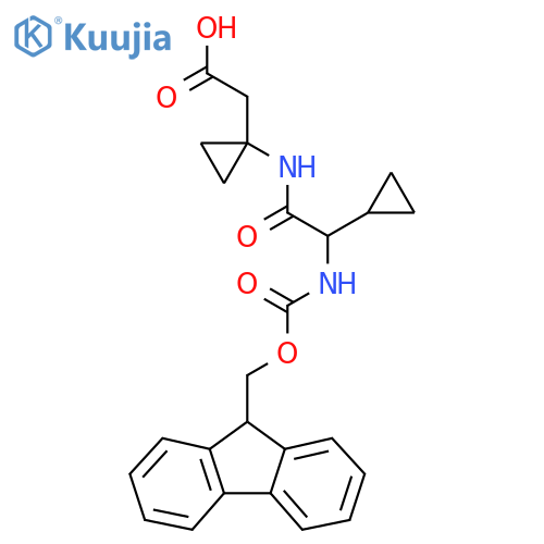 2-{1-2-cyclopropyl-2-({(9H-fluoren-9-yl)methoxycarbonyl}amino)acetamidocyclopropyl}acetic acid structure