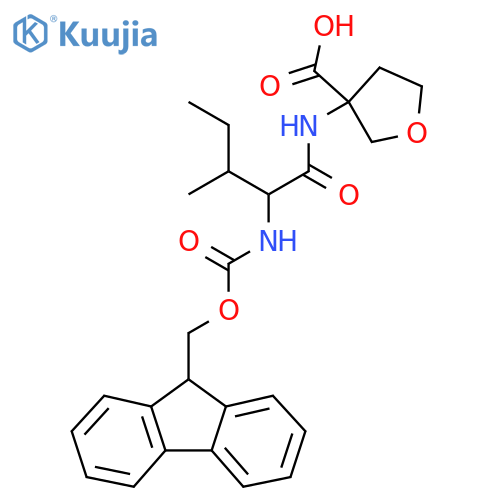 3-2-({(9H-fluoren-9-yl)methoxycarbonyl}amino)-3-methylpentanamidooxolane-3-carboxylic acid structure