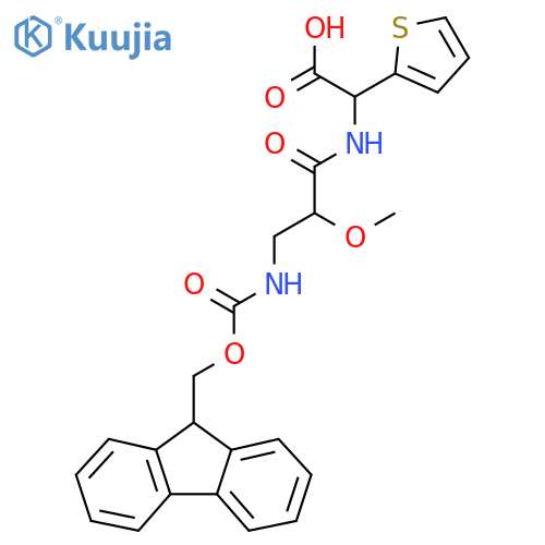 2-3-({(9H-fluoren-9-yl)methoxycarbonyl}amino)-2-methoxypropanamido-2-(thiophen-2-yl)acetic acid structure