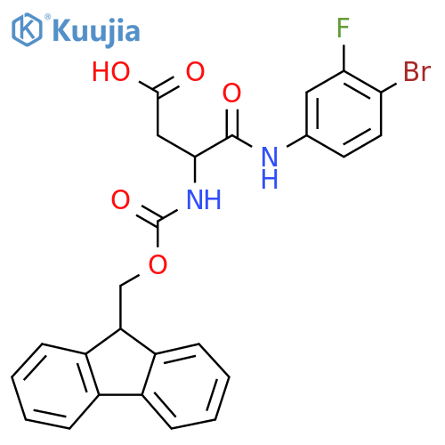 3-(4-bromo-3-fluorophenyl)carbamoyl-3-({(9H-fluoren-9-yl)methoxycarbonyl}amino)propanoic acid structure