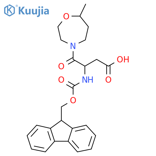 3-({(9H-fluoren-9-yl)methoxycarbonyl}amino)-4-(7-methyl-1,4-oxazepan-4-yl)-4-oxobutanoic acid structure