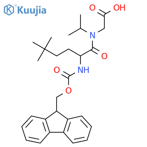 2-2-({(9H-fluoren-9-yl)methoxycarbonyl}amino)-5,5-dimethyl-N-(propan-2-yl)hexanamidoacetic acid structure