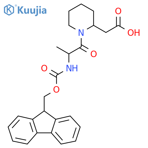 2-{1-2-({(9H-fluoren-9-yl)methoxycarbonyl}amino)propanoylpiperidin-2-yl}acetic acid structure