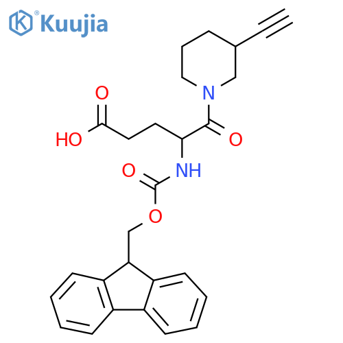 5-(3-ethynylpiperidin-1-yl)-4-({(9H-fluoren-9-yl)methoxycarbonyl}amino)-5-oxopentanoic acid structure