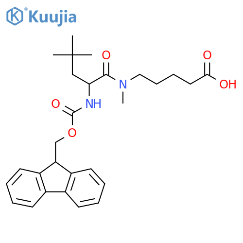 5-2-({(9H-fluoren-9-yl)methoxycarbonyl}amino)-N,4,4-trimethylpentanamidopentanoic acid structure