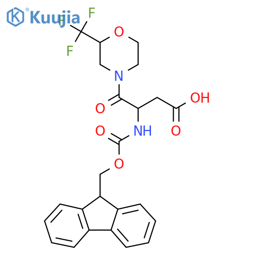 3-({(9H-fluoren-9-yl)methoxycarbonyl}amino)-4-oxo-4-2-(trifluoromethyl)morpholin-4-ylbutanoic acid structure