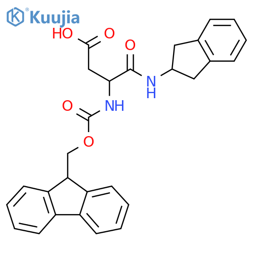 3-(2,3-dihydro-1H-inden-2-yl)carbamoyl-3-({(9H-fluoren-9-yl)methoxycarbonyl}amino)propanoic acid structure