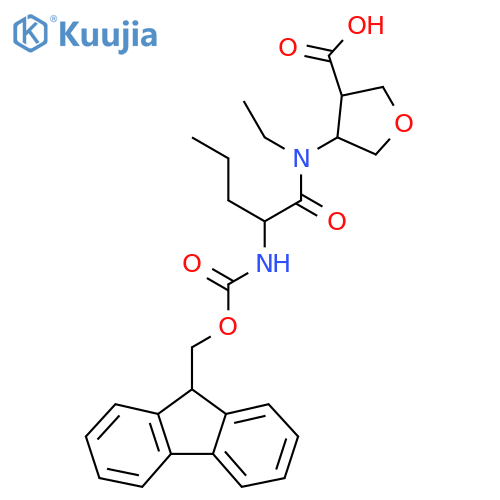 4-N-ethyl-2-({(9H-fluoren-9-yl)methoxycarbonyl}amino)pentanamidooxolane-3-carboxylic acid structure
