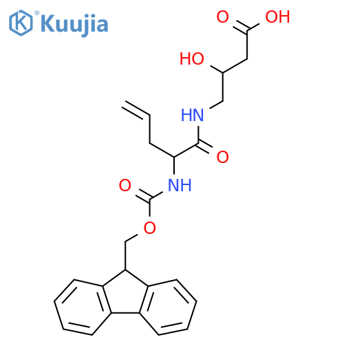 4-2-({(9H-fluoren-9-yl)methoxycarbonyl}amino)pent-4-enamido-3-hydroxybutanoic acid structure
