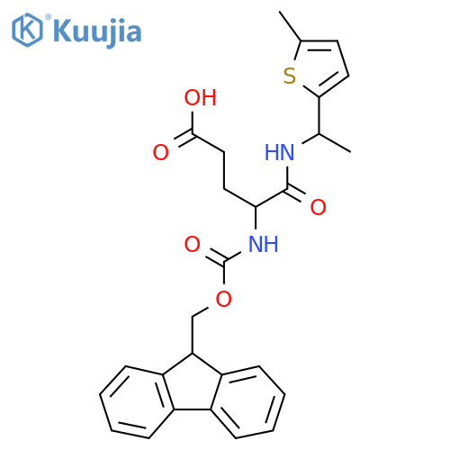 4-({(9H-fluoren-9-yl)methoxycarbonyl}amino)-4-{1-(5-methylthiophen-2-yl)ethylcarbamoyl}butanoic acid structure