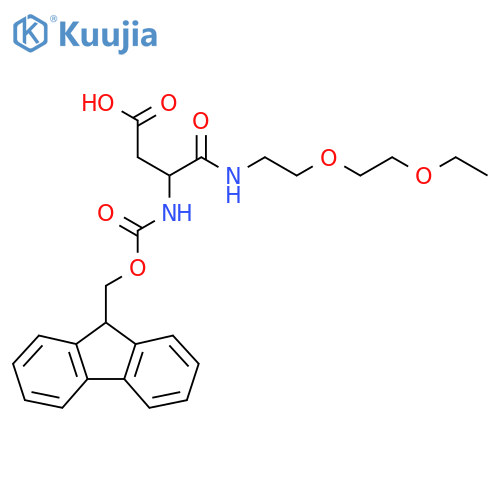 3-{2-(2-ethoxyethoxy)ethylcarbamoyl}-3-({(9H-fluoren-9-yl)methoxycarbonyl}amino)propanoic acid structure