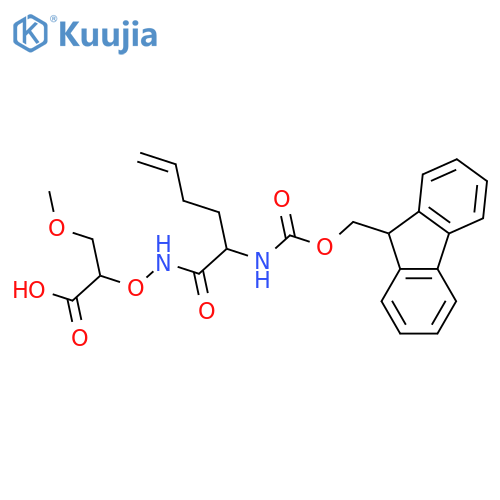 2-{2-({(9H-fluoren-9-yl)methoxycarbonyl}amino)hex-5-enamidooxy}-3-methoxypropanoic acid structure