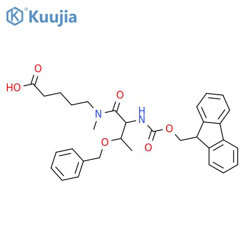 5-3-(benzyloxy)-2-({(9H-fluoren-9-yl)methoxycarbonyl}amino)-N-methylbutanamidopentanoic acid structure